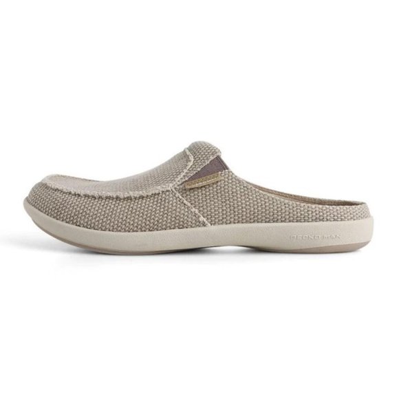 GeckoMan Men Arch Support Canvas Slipper Loafers -Cream